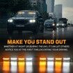 Emergency Dash Strobe Lights, Safety Flashing Warning Hazard Interior Light Bar for Construction Vehicles Trucks 36 x 3 cm, Amber White