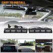 Emergency Dash Strobe Lights, Safety Flashing Warning Hazard Interior Light Bar for Construction Vehicles Trucks 36 x 3 cm, Amber White