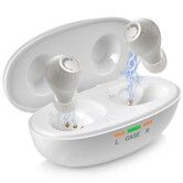 Rechargeable Hearing Aids with Noise Cancelling in-Ear Detection Volume Control Dial for Seniors,White