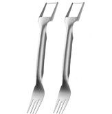 Watermelon Cutter,2-in-1 Stainless Steel Fruit Cutter,Dual Head Watermelon Fork Slicer Tool,Summer Fruit Cutting Home Kitchen Gadgets 2Pack