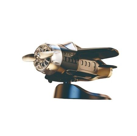 Black Car Solar Rotating Aircraft Creative Ornaments Center Console Decoration Car Supplies