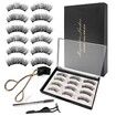 Magnetic Eyelashes Without Eyeliner,3 Pairs Double Magnetic Eyelashes with Applicator,Natural Look,3D Magnetic Lashes,Reusable,No Glue,No Liner