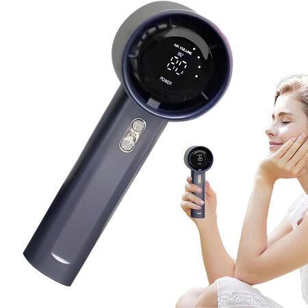 Portable Handheld Fan, Speed 1 to 100  Adjustable Turbo Personal for Women Men Travel, Camping, Outdoor, Blue