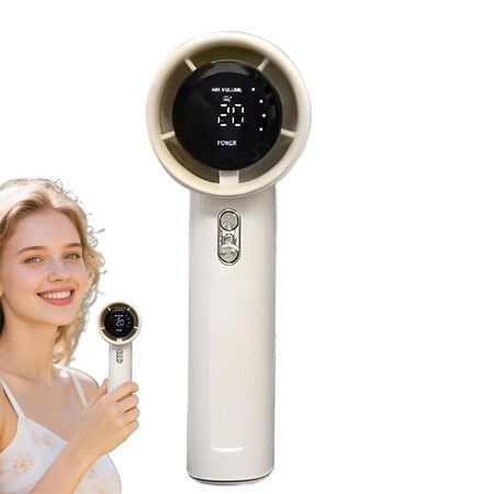 Portable Handheld Fan, Speed 1 to 100  Adjustable Turbo Personal for Women Men Travel, Camping, Outdoor, White