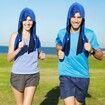 Cooling Hoodie Towels,Instant Cooling Towels for Neck and Face,UPF 50 Sun Protection,Ice Towel for Hot Weather,Head Towel,Blue