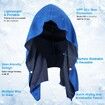Cooling Hoodie Towels,Instant Cooling Towels for Neck and Face,UPF 50 Sun Protection,Ice Towel for Hot Weather,Head Towel,Blue