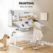 Kids Desk and Chair Set Ergonomic Children Study Writing Table Height Adjustable Stationery Storage Book Shelf Drawer School Student Drawing Learning
