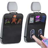 Back Seat Cover For Kids with 3 Pocket Storage Organizer, 2 Pcs X-Large Waterproof Kick Mats Backseat Protector To Protect From Dirt, Mud and Scratches