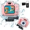 Waterproof Underwater Digital Camera Toys For Kids Birthday Gifts, 2 Inch HD Digital Action Camera with 32GB Card Color Pink