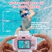 Waterproof Underwater Digital Camera Toys For Kids Birthday Gifts, 2 Inch HD Digital Action Camera with 32GB Card Color Pink