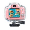 Waterproof Underwater Digital Camera Toys For Kids Birthday Gifts, 2 Inch HD Digital Action Camera with 32GB Card Color Pink
