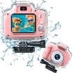 Waterproof Underwater Digital Camera Toys For Kids Birthday Gifts, 2 Inch HD Digital Action Camera with 32GB Card Color Pink