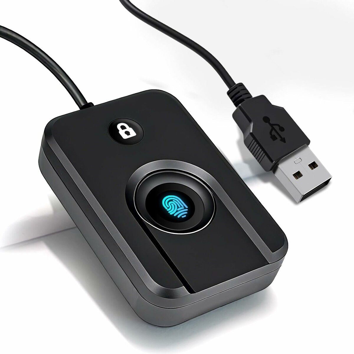 USB Fingerprint Reader for Windows10 11, Windows Hello Fingerprint Reader One Click Lock Screen with 5ft Cable Windows Password Free Login