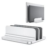 Vertical Laptop Stand, Double Desktop Stand Holder with Adjustable Dock Up to 17.3 inch, Fits All MacBok, Surface, Samsung, HP, Dell, Chrome Book