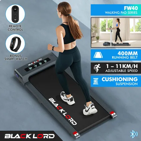 BLACK LORD Treadmill Electric Walking Pad Under Desk Home Gym 400mm Grey