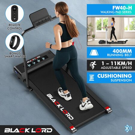 BLACK LORD Treadmill Electric Walking Pad Under Desk Foldable Gym 400mm Black