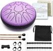 Steel Tongue Drum Percussion, 6 Inch 11 Notes Musical Instruments, Music Gifts for Family Friends (Lavender)