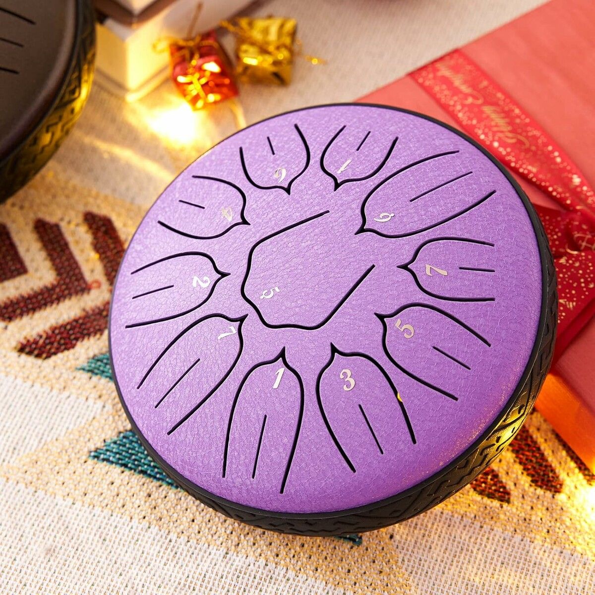 Steel Tongue Drum Percussion, 6 Inch 11 Notes Musical Instruments, Music Gifts for Family Friends (Lavender)