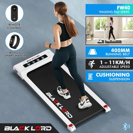 BLACK LORD Treadmill Electric Walking Pad Under Desk Home Gym 400mm White