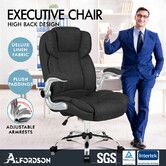 ALFORDSON Office Chair Executive Computer Gaming Racer Fabric Work Seat Black