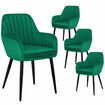 ALFORDSON 4x Dining Chair Armchair Kitchen Lounge Padded Seat Sofa Velvet Green