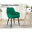 ALFORDSON 4x Dining Chair Armchair Kitchen Lounge Padded Seat Sofa Velvet Green