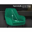 ALFORDSON 4x Dining Chair Armchair Kitchen Lounge Padded Seat Sofa Velvet Green