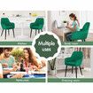 ALFORDSON 4x Dining Chair Armchair Kitchen Lounge Padded Seat Sofa Velvet Green