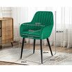 ALFORDSON 4x Dining Chair Armchair Kitchen Lounge Padded Seat Sofa Velvet Green