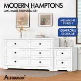 ALFORDSON 6 Chest of Drawers Bedside Table Hamptons Bedroom Storage White