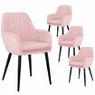 ALFORDSON 4x Dining Chair Armchair Kitchen Cafe Lounge Padded Seat Velvet Pink