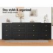 ALFORDSON 6 Chest of Drawers 2x Bedside Table Bedroom Storage Hamptons Black