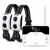 Wireless Dog Fence, 2-in-1 Electric Dog Boundary Containment System for 2 Dogs Remote Training Shock Collar with Waterproof, Adjustable Control Range