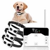 Wireless Dog Fence, 2-in-1 Electric Dog Boundary Containment System for 3 Dogs Remote Training Shock Collar with Waterproof, Adjustable Control Range