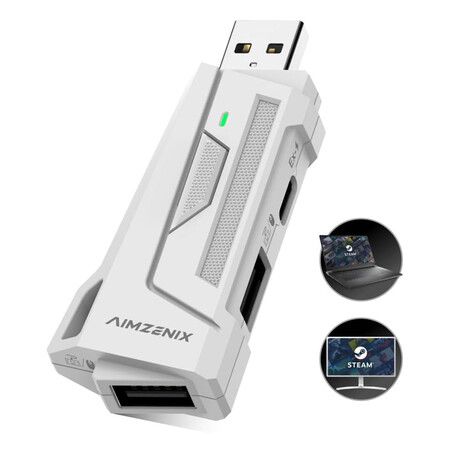 Keyboard and Mouse Adapter for PC and Nin-tendo Switch 2, Supports App Customization, No Recoil, Macro, Aim Assist