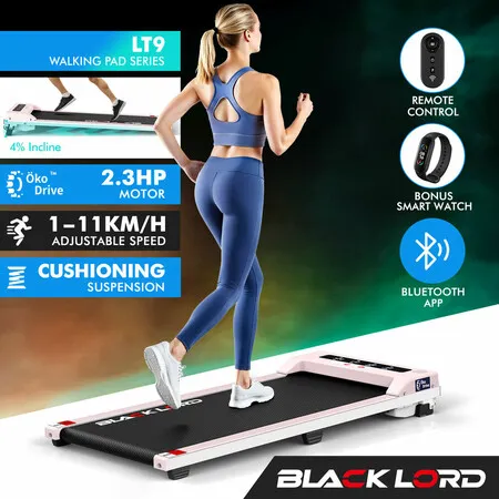 BLACK LORD Treadmill Electric Walking Pad Under Desk Home Office Fitness Pink