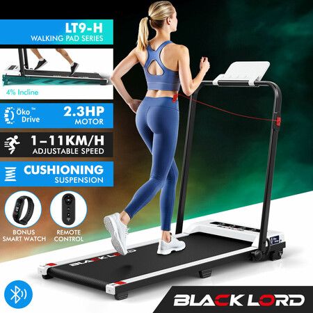 BLACK LORD Treadmill Electric Walking Pad Foldable Under Desk Home Gym White