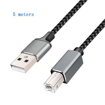 USB Printer Cable, 5 Meters USB A to B Cable, Compatible with Hp, Canon, Brother, Samsung, Dell, Epson, Lexmark, Xerox, and More