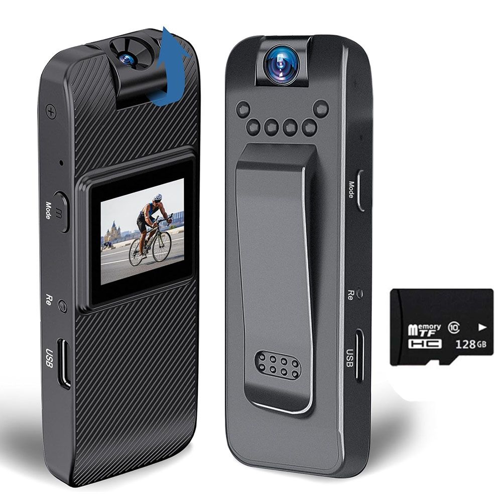 Body Cam, Mini Body Camera Video Recording with Screen, HD 1080P Small ...