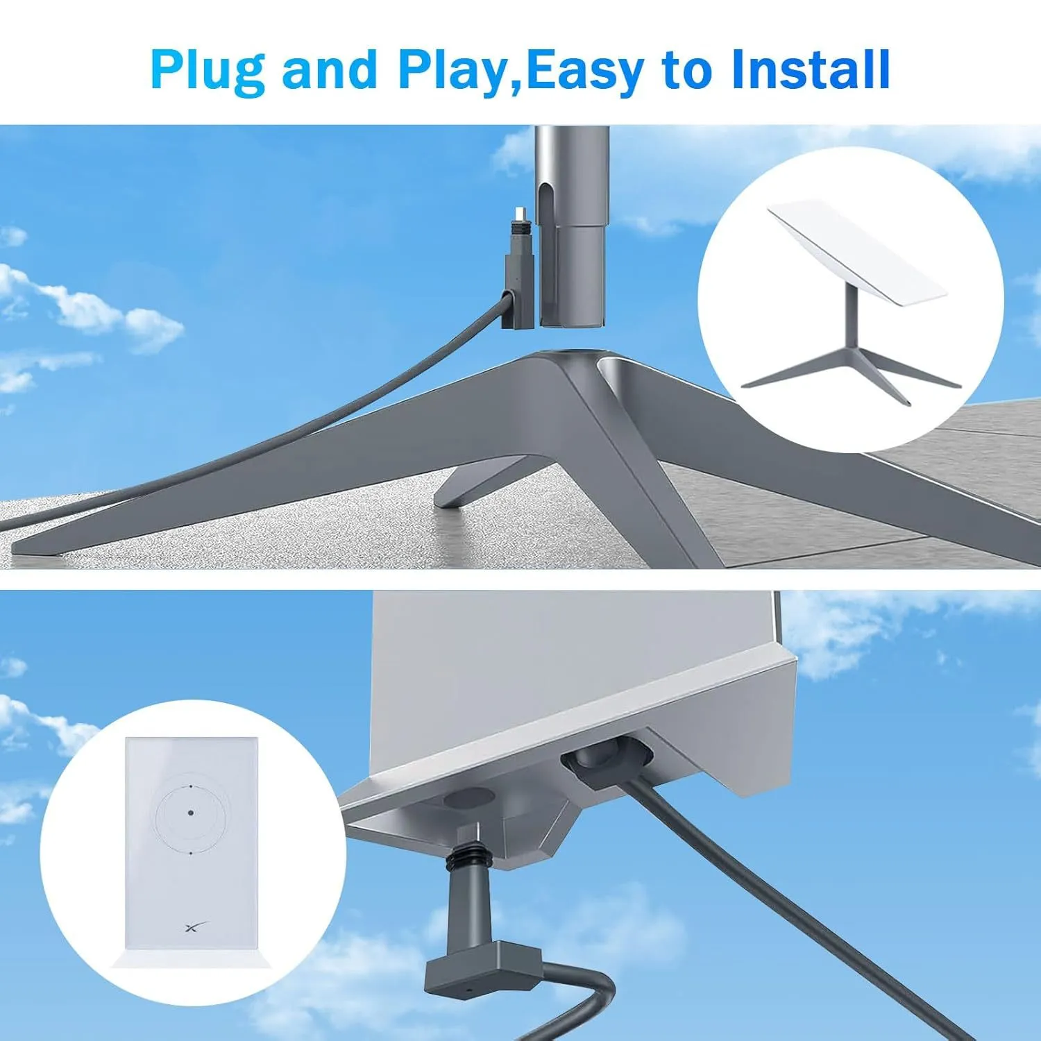 Starlink Cable Gen2 75FT/23M for Starlink Gen 2 Standard Kit, Replacement Extension Star Link V2 Cable Waterproof