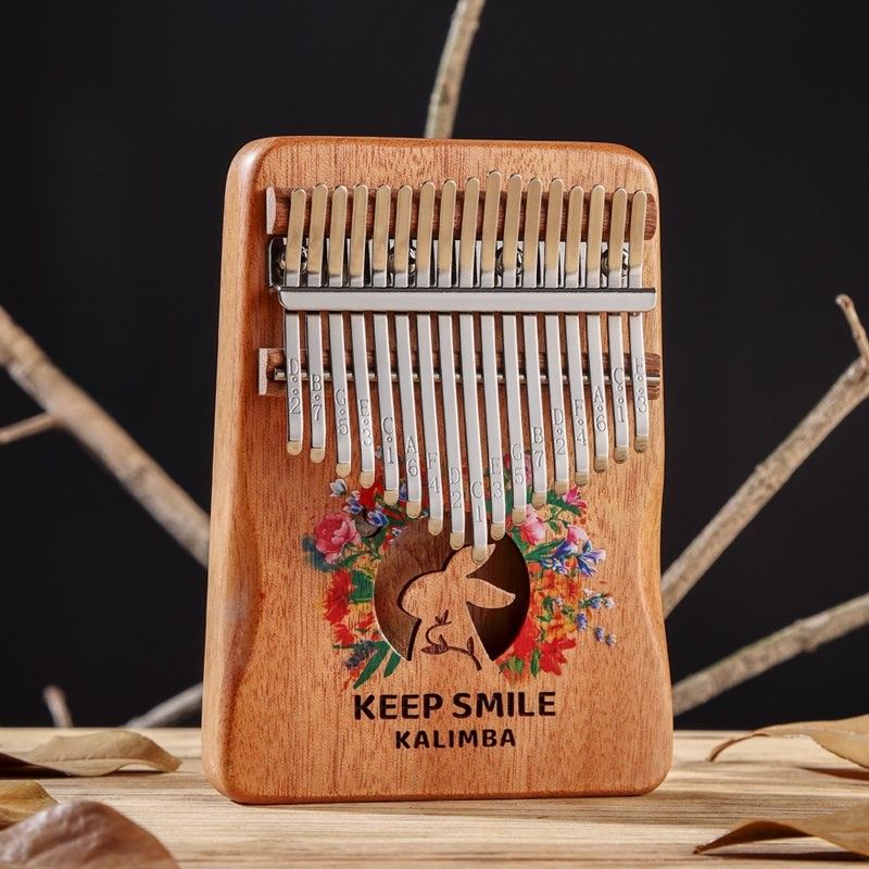 Kalimba Thumb Piano 17 Key - Portable Finger Piano with Tuning Hammer & Study Guide, Premium Wood, Unique Musical Gift for Adults & Kids (Rabbit)