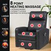 Electric Recliner Chair Lift Massage 8 Point Heated Massaging Lounge Single Sofa Black Leather Armchair Power Assist Elderly Riser Senior Aged Care