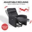 Electric Recliner Chair Lift Massage 8 Point Heated Massaging Lounge Single Sofa Black Leather Armchair Power Assist Elderly Riser Senior Aged Care