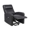 Electric Recliner Chair Lift Massage 8 Point Heated Massaging Lounge Single Sofa Black Leather Armchair Power Assist Elderly Riser Senior Aged Care