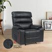 Recliner Chair Sofa Single Reclining Armchair Lounging Couch Black Leather Footrest Ergonomic Luxury Living Room Furniture USB Type C Charging Port