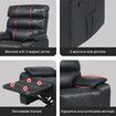 Recliner Chair Sofa Single Reclining Armchair Lounging Couch Black Leather Footrest Ergonomic Luxury Living Room Furniture USB Type C Charging Port
