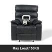 Recliner Chair Sofa Single Reclining Armchair Lounging Couch Black Leather Footrest Ergonomic Luxury Living Room Furniture USB Type C Charging Port