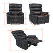 Recliner Chair Sofa Single Reclining Armchair Lounging Couch Black Leather Footrest Ergonomic Luxury Living Room Furniture USB Type C Charging Port