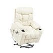 Recliner Massage Chair Single Sofa Electric Power Lift Riser Leather Armchair 8 Point Heat Massaging Lounge Elderly Senior Mobility Assisted Furniture