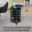 Hair Salon Trolley Tool Cart Hairdressing Colouring Beauty Storage Furniture Mobile 6 Tiers 5 Trays Rolling Wheels Barber Station Spa Tattoo Nail Shop